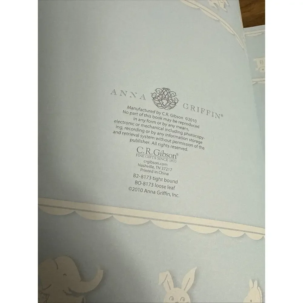Anna Griffin Baby's Book Blue Boy 8.5x11 Milestone Keepsake C.R. Gibson B2-8173